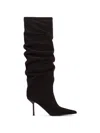 Le Silla Mid-calf Slouchy Boots With Pointed Toe And Stiletto Heel In Black