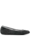 Le Silla Bess Crystal-embellished Ballerina Shoes In Black