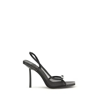 Le Silla Black Calf Leather Bos Taurus Stiletto Heel Women's Sandals