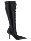 Le Silla Colette Knee Length Pointed Toe Stiletto Boots In Black