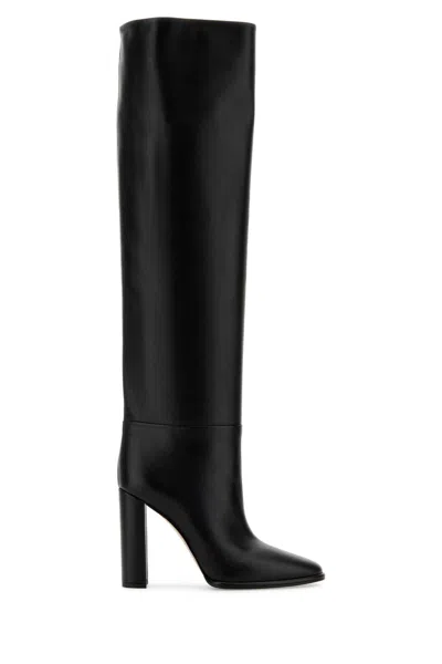 LE SILLA BLACK LEATHER ELSA BOOTS