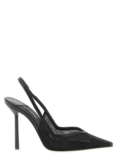 LE SILLA WOMEN BLACK SLINGBACK HEELS, 5.5 LUXURY PUMPS & HEELS FOR WOMEN DARVEYS