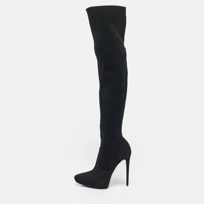 Le Silla Black Suede Over The Knee Boots