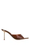 Le Silla Bella 80 Python-print Mule Sandals In Brown