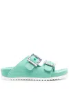 Le Silla Buckle-detail Open-toe Slides In Blau