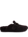 Le Silla Buckle-embellishment Flat Mules In Brown
