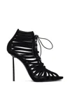 Le Silla Cage Lace-up Ankle Boot In Black