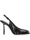CAGE LEATHER 100MM SLING BACK PUMPS