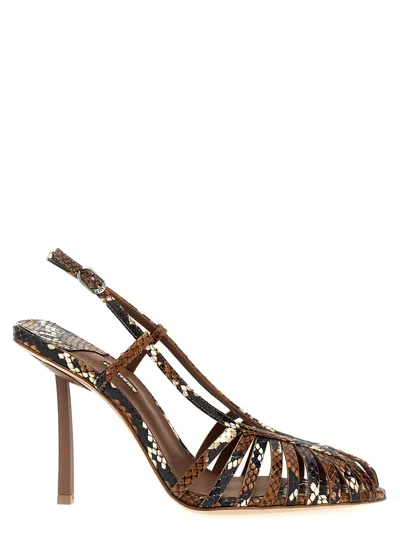 Le Silla Multicolor Cage Slingback Heels