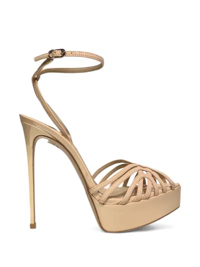 Le Silla Caged Platform Sandals In Neutral