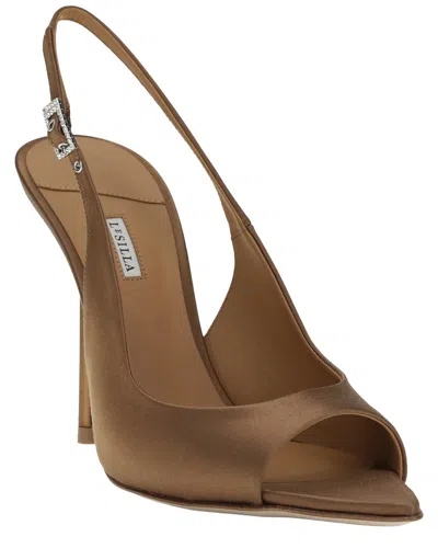 Le Silla Chanel Bella Silk Sandal In Brown