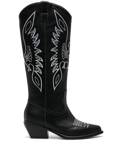 Le Silla Christine 60mm Leather Boots In Black
