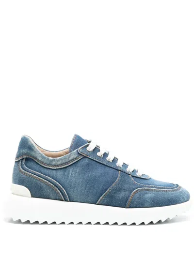 Le Silla Claire Denim Sneakers In Blue