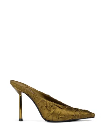 Le Silla Clivage Crushed-effect Pumps In Green