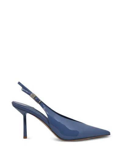 Le Silla Clivage Pointed Buckle Pumps In Blue