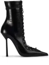 Le Silla Colette Lace-up Leather Ankle Boot In Black