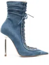 Le Silla Colette 120mm Denim Ankle Boots In Blue