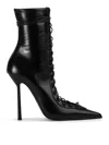 Le Silla Colette High Heels Ankle Boots In Black Leather In Negro