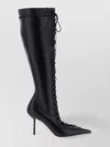 Le Silla Colette Knee Length Pointed Toe Stiletto Boots In Black