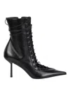 Le Silla Colette Lace-up Leather Ankle Boot In Black