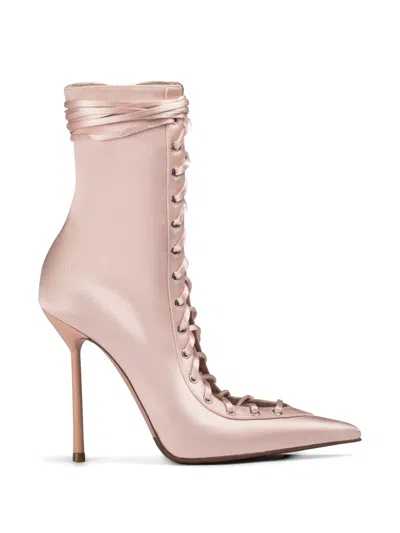 Le Silla Colette Lace-up Ankle Boot In Pink