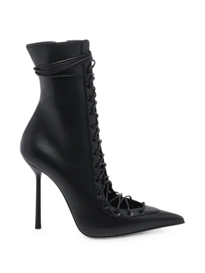 Le Silla Black Semi-polished Nappa Leather Colette 120 Mm Ankle Boots