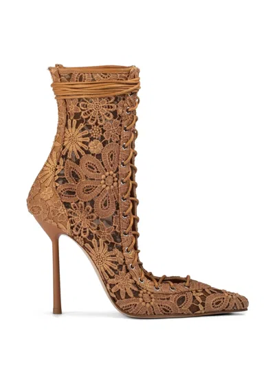 Le Silla Colette Lace-up Ankle Boots In Brown