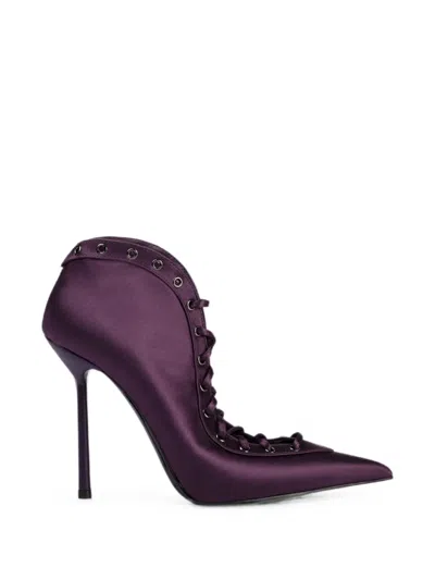 Le Silla Colette Lace-up Ankle Boots In Purple