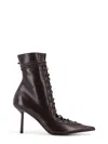 Le Silla 80mm Colette Lace-up Pointed-toe Ankle Boots In Brown
