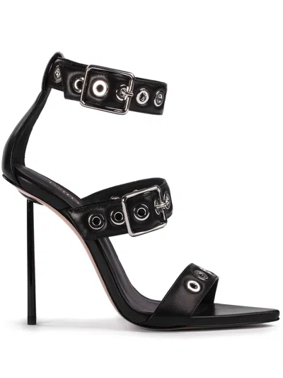 Le Silla Courtney Eyelet Sandals In Black