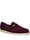 Le Silla Crystal-buckle Suede Loafers In Brown