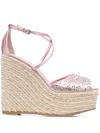 Le Silla Twilly Wedge Sandals In Pink