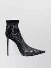 LE SILLA CRYSTAL-EMBELLISHED OPEN KNIT STILETTO PUMPS