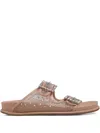 Le Silla Crystal-embellished Slides In Neutral