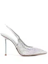 Le Silla Crystal-embellished Slingback Pumps In Silver