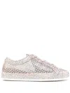 Le Silla Crystal-embellished Sneakers In Neutrals