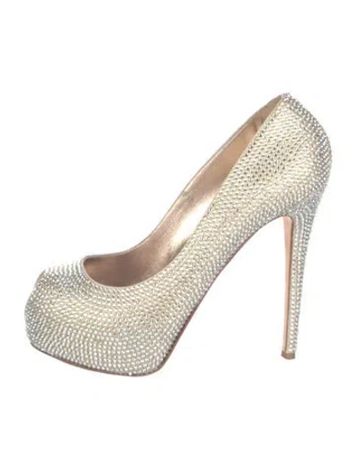 Pre-owned Le Silla Crystal Patterned Pumps In Neutrals
