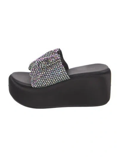Pre-owned Le Silla Crystal Slides In Black