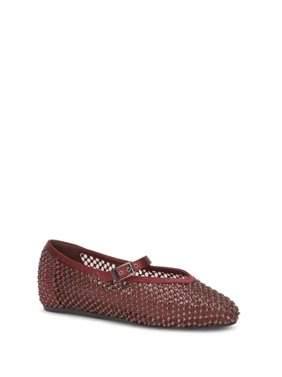 Le Silla Crystal-embellished Calf Leather Flat In Red