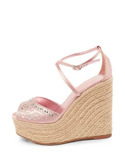Pre-owned Le Silla Crystal-embellished Espadrilles In Pink