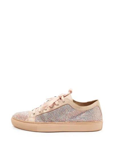 Pre-owned Le Silla Crystal-embellished Low-top Sneakers In Pink