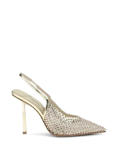 Le Silla Crystal-embellished Mesh Pumps In Gold