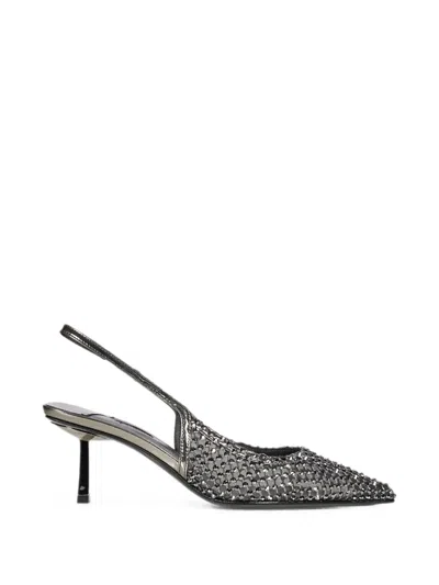 Le Silla Crystal-embellished Mesh Pumps In Gray