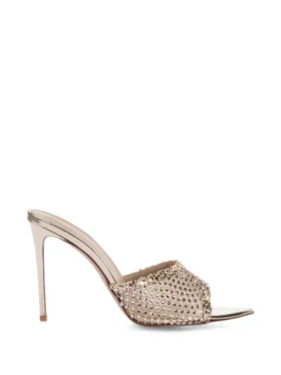 Le Silla Crystal-embellished Pointed-toe Sandals In Pink