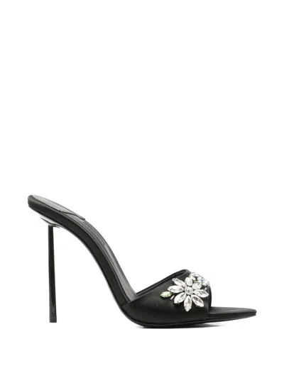 Le Silla Crystal-embellished Pointed-toe Sandals In Black