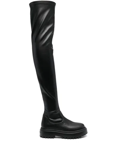 Le Silla Cuissard Ranger Boots In Black