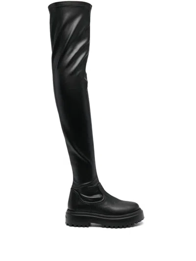 Le Silla Cuissard Ranger Boots In Black