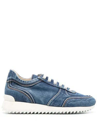 Le Silla Denim Low-top Trainers In Blue