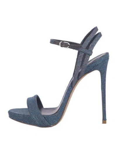 Pre-owned Le Silla Denim Sandals In Blue