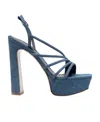 Le Silla Denim Sandals With Thick Soles And High Heels In Blue